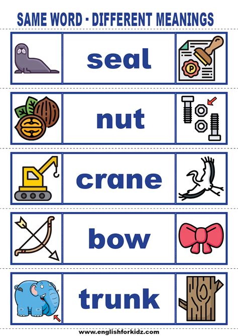 7 Words Different Meanings