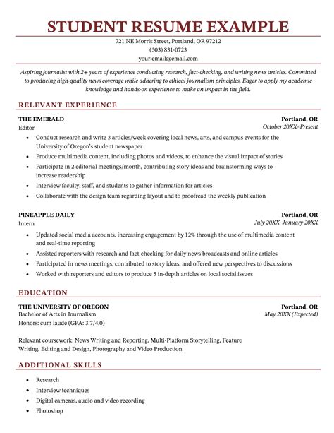 Sample Student Resumes Wellesley College