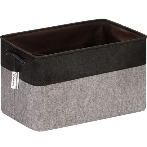 Sea Team 3 Pack Canvas Storage Bins 22X15x13 In Soft Organizing Foldable Decorative Containers