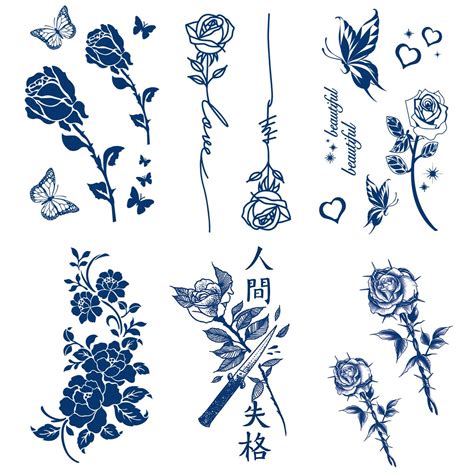 Semi Permanent Tattoos 6 Sheet 2 Weeks Long Last Waterproof Small Cute Tattoos Ebay