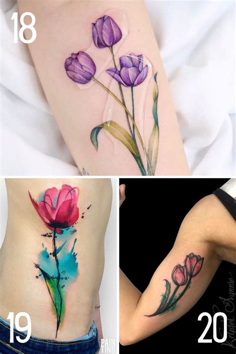 Simple Tulip Tattoo Designs With Beauty Meaning