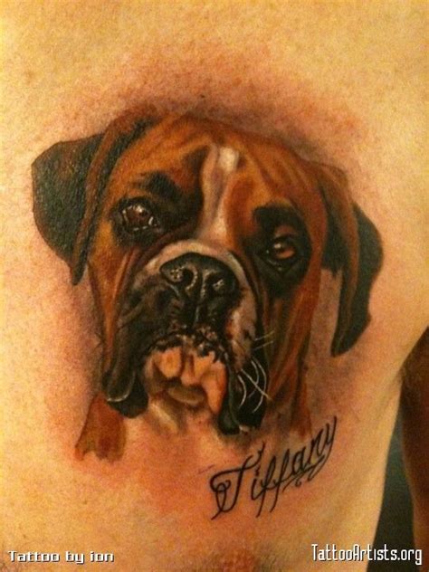 Small Boxer Dog Tattoo At Archie Kenny Blog