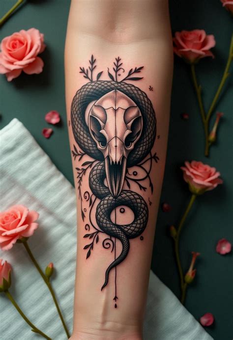 Snake Skull Tattoo Inspiration Cozy Vibes