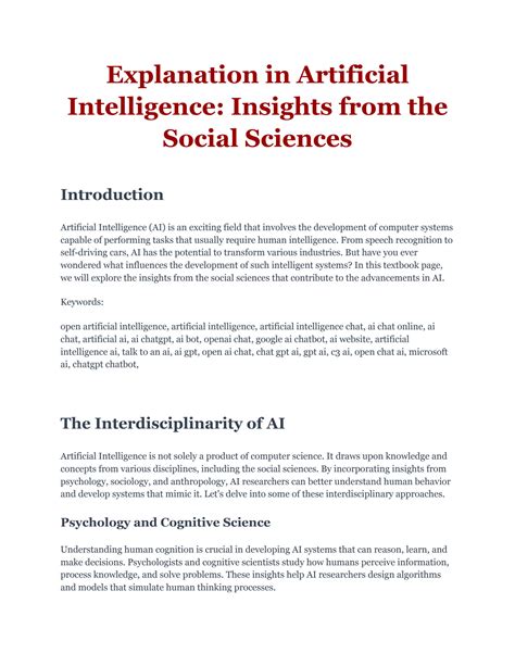 Solution Explanation In Artificial Intelligence Insights From The Social Sciences Open