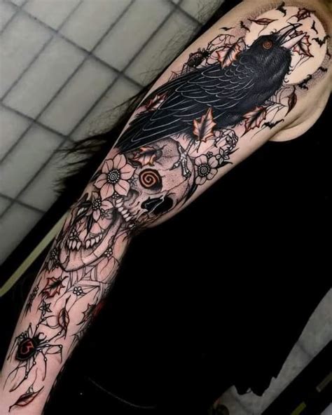 Spooky Sleeve For Brittany Just In Time For Halloween Sleeve Sleevetattoo Spookytattoo Halloween Tattoosofinstagram