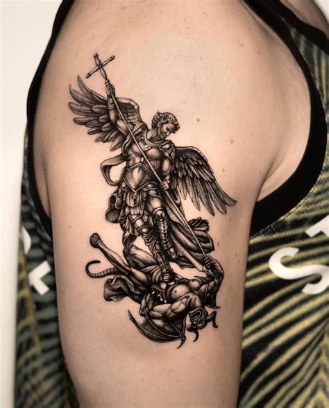 St Michael Archangel Tattoo Watercolor Tattoo Design