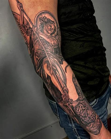 St Michael Tattoo Sleeve Design