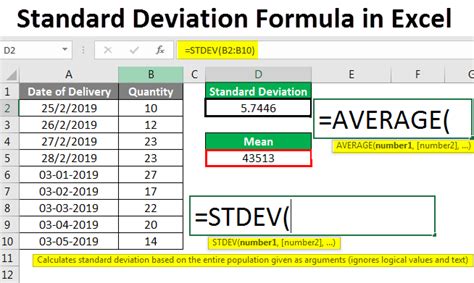 Standard Deviation In Excel Formula Calculation Amp Examples