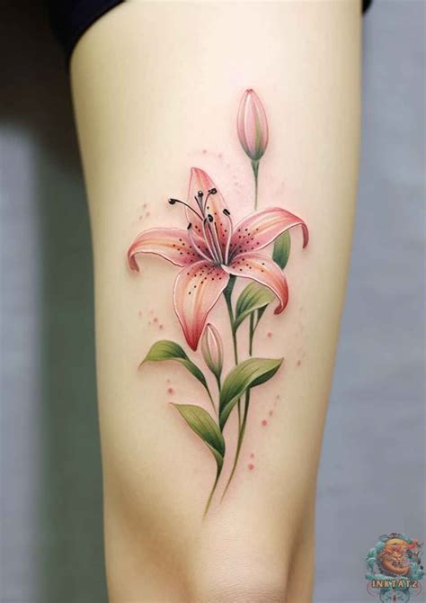 Star Lily Flower Tattoo Designs