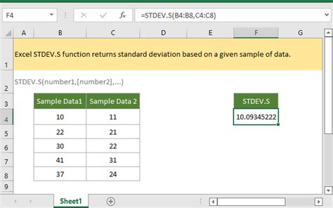 Stdev S Function In Excel Quick Guide Tutorial Coefficient