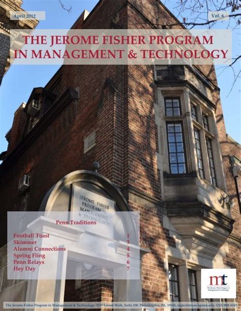 Student Profiles Jerome Fisher Program In Management Technology