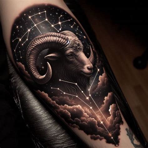 Stunning Aries Constellation Tattoo Design Celestial Ram Art Stunning Aries Constellation Tattoo Design Celestial Ram Art