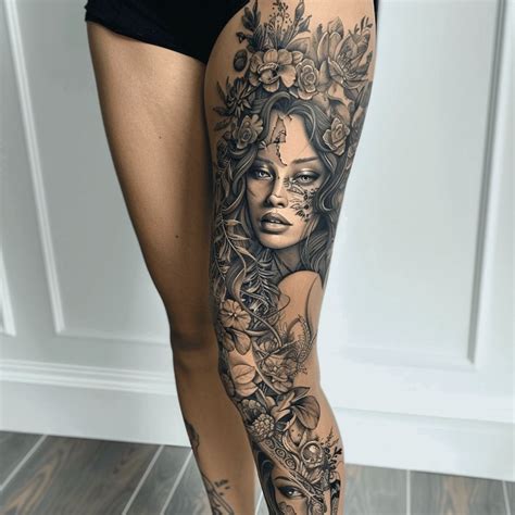 Stunning Leg Sleeve Tattoo Designs For Women