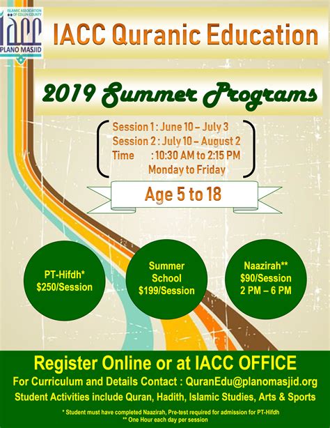Summer Programs Iacc Quranic Education