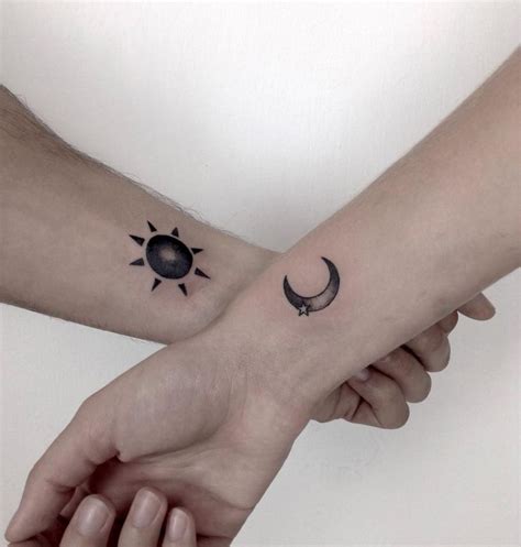 Sun Moon Matching Tattoos