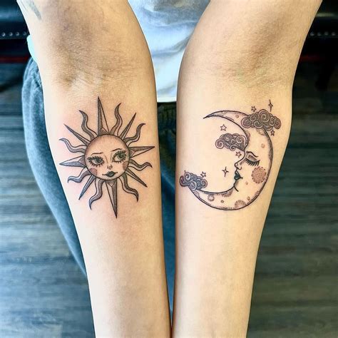 Sun Moon Tattoos To Match Such A Cute Idea To Lock Down A Friendship Sunandmoontattoo Suntattoo Moontattoo Friendshiptattoo Matchingtattoos Sun Moon Tattoos To Match Such A Cute Idea To Lock Down A Friendship Sunandmoontattoo Suntattoo Moontattoo Friendshiptattoo Matchingtattoos