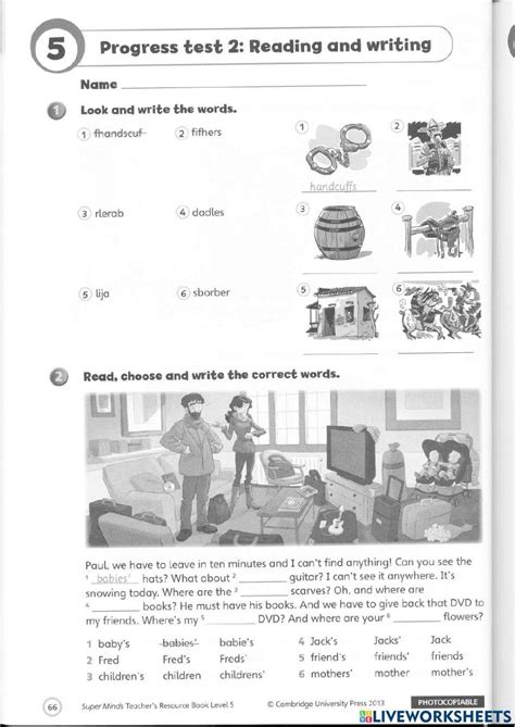 Super Minds 5 Free Interactive Worksheets 5288170