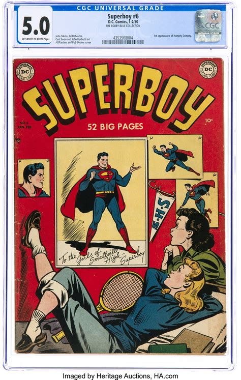 Superboy 6 Dc 1950 Cgc Vg Fn 5 0 Off White To White Pages Lot 81190 Heritage Auctions Superboy 6 Dc 1950 Cgc Vg Fn 5 0 Off White To White Pages Lot 81190 Heritage Auctions
