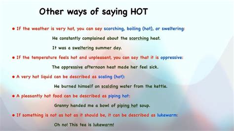 Synonyms For Hot English Vocabulary Words Learning English Vocabulary Words Grammar And