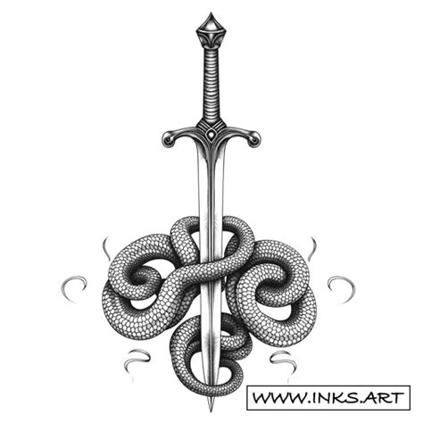 Tattoo Design Indonesian Sword With Coiled Snakes Style Blackwork Tattoo Design Indonesian Sword With Coiled Snakes Style Blackwork