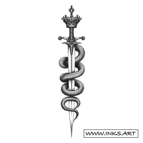 Tattoo Design Snake Sword And Crowned Symbol Style Blackwork Tattoo Design Snake Sword And Crowned Symbol Style Blackwork