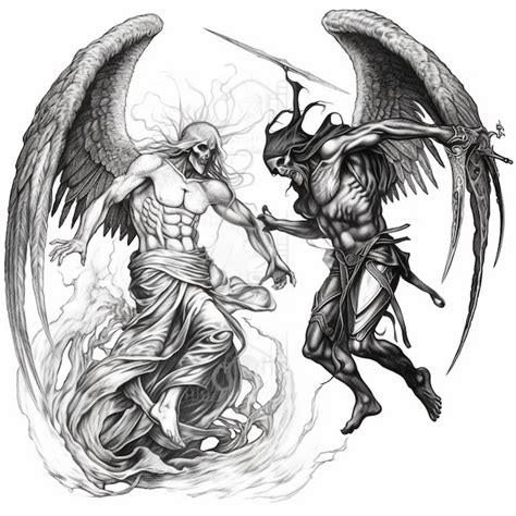 Tattoo Drawings Of Angels And Demons Tattoo Drawings Of Angels And Demons