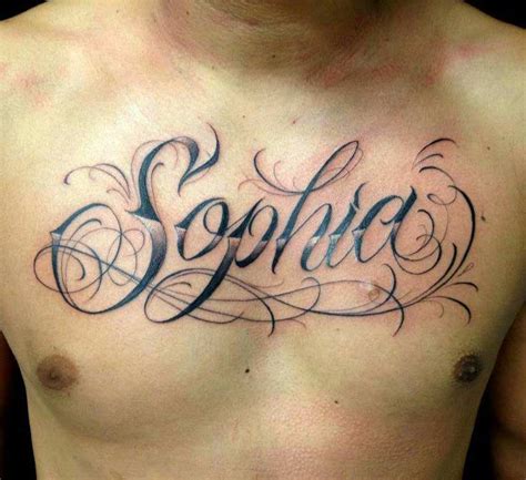 Tattoo Name Designs For Chest