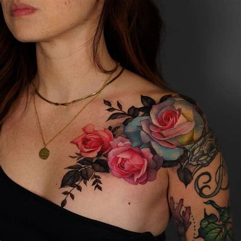 Tattoo Roses on Chest Designs