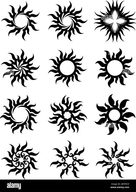 Tattoo Sun Flame Tribal Design Vector Art Stock Vector Image Art Alamy