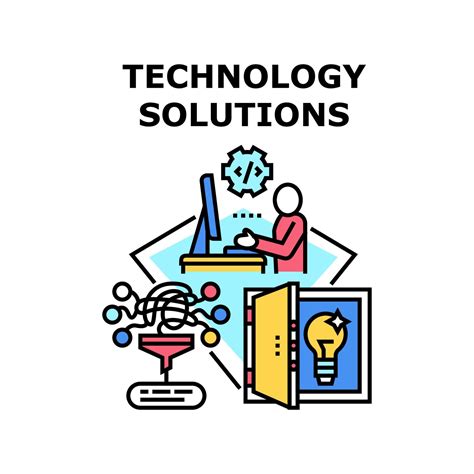 Technology Solutions Icon Vector Illustration 18782826 Vector Art At Vecteezy