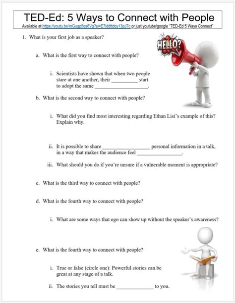 Ted Ed Worksheet 5 Ways To Connect With People By Danis Marandis