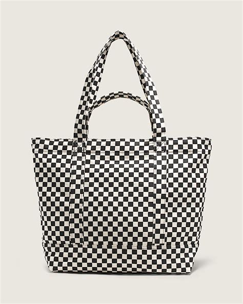 Tell All Zip Tote Bag En Checkerboard Black Vans Ca