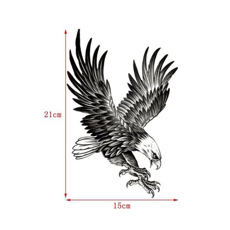 Temporary Large Realistic Eagle Tattoo Black Bird Tattoos Art Waterproof Sticker Ebay Uk