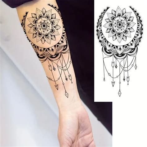 Temporary Tattoo Adults Black Lotus Long Temu Temporary Tattoo Adults Black Lotus Long Temu