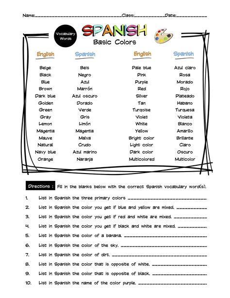 The Ultimate Spanish Vocabulary Word List Worksheets Amp Answer Keys 130 Pages Made By Teachers