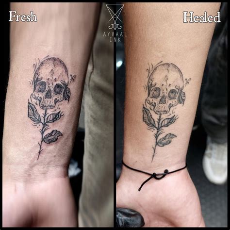 These Tattoos Are Great Examples Of How My Black Grey Shading Looks When It S Healed Vs Fresh The Small Filler Leaves Are The Fresh Addition To 1 5 Yrs Healed Botanicals On