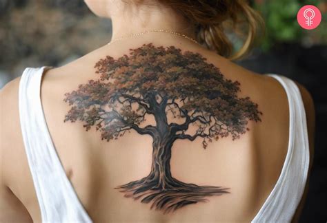 Tiny Oak Tree Tattoo Design