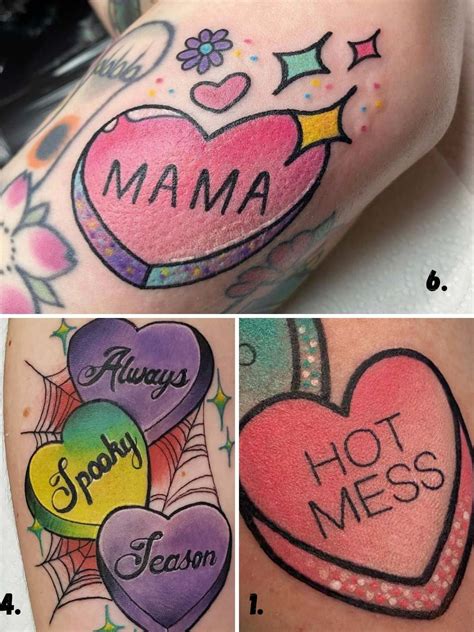 Top Loveable Candy Heart Tattoo Ideas