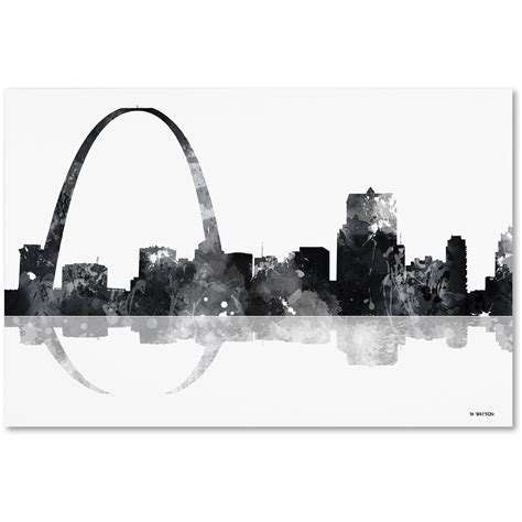 Trademark Fine Art Amp Quot Gateway Arch St Louis Mo Skyline Bg 1 Amp Quot Canvas Art By Marlene Watson