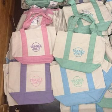 Trader Joe S Bags Limited Edition Trader Joes Pastel Mini Canvas Tote Bags Set Of 4 Poshmark