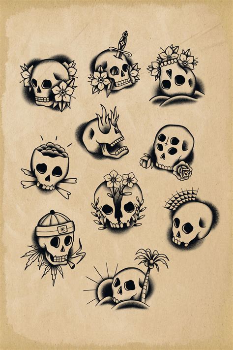 Traditional Skull Tattoos Designs