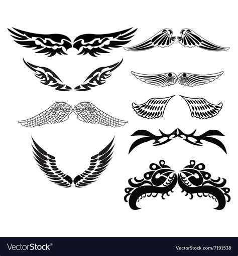 Tribal Wing Motif Tattoo Royalty Free Vector Vectorstock Tribal Wing Motif Tattoo Royalty Free Vector Vectorstock