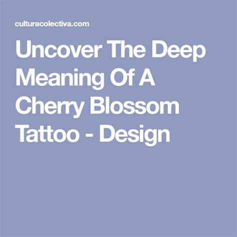 Uncover The Deep Meaning Of A Cherry Blossom Tattoo Cultura Colectiva