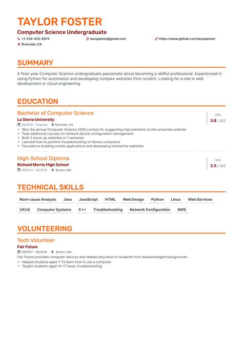 Undergraduate Resume Examples For Students Amp How To Write Undergraduate Resume Examples For Students Amp How To Write