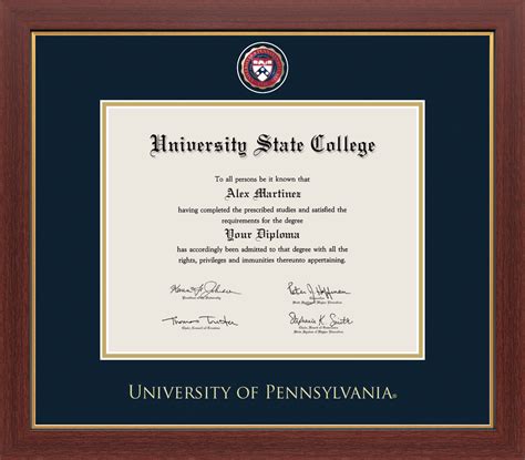 University Of Pennsylvania Medallion Diploma Frame Capgown