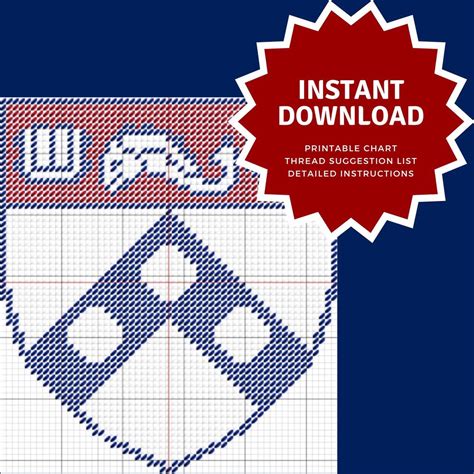 University Of Pennsylvania Needlepoint Canvas Chart Upenn Etsy