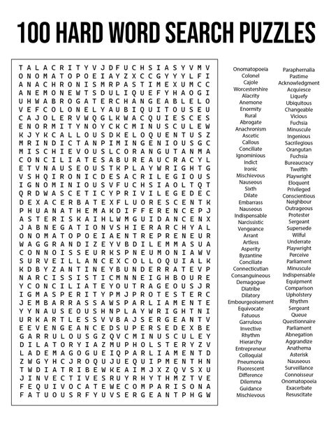 Very Difficult Word Search Puzzles Puzzlevoyager Com