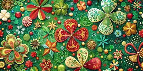 Vibrant Abstract Clover Canvas Print A Festive Holiday Decor Piece For Your Home Stock Vibrant Abstract Clover Canvas Print A Festive Holiday Decor Piece For Your Home Stock