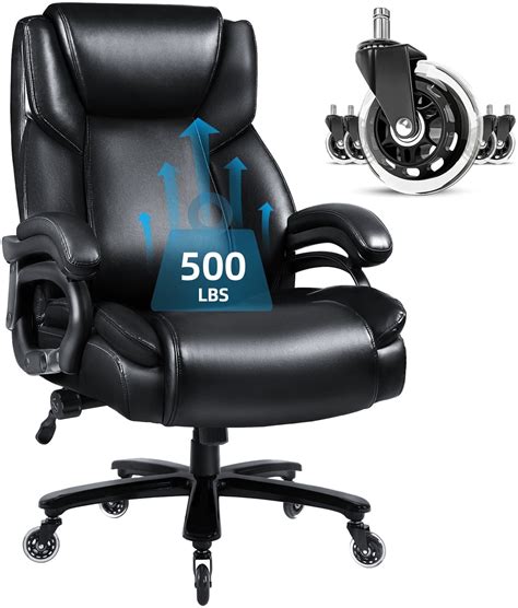Waleaf Big And Tall Office Chair Ergonomic High Back Desk Chair 500Lbs Heavy Duty Adjustable