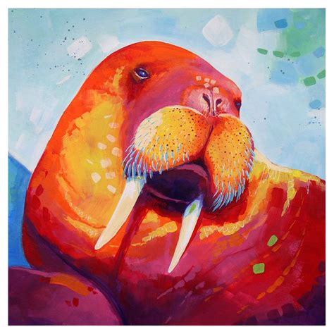 Walrus Animal Art Artist Night Sky Painting